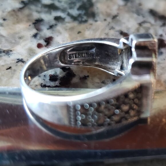 Judith Jack Vintage Art Deco Sterling Marcasite Ring - Picture 5 of 10